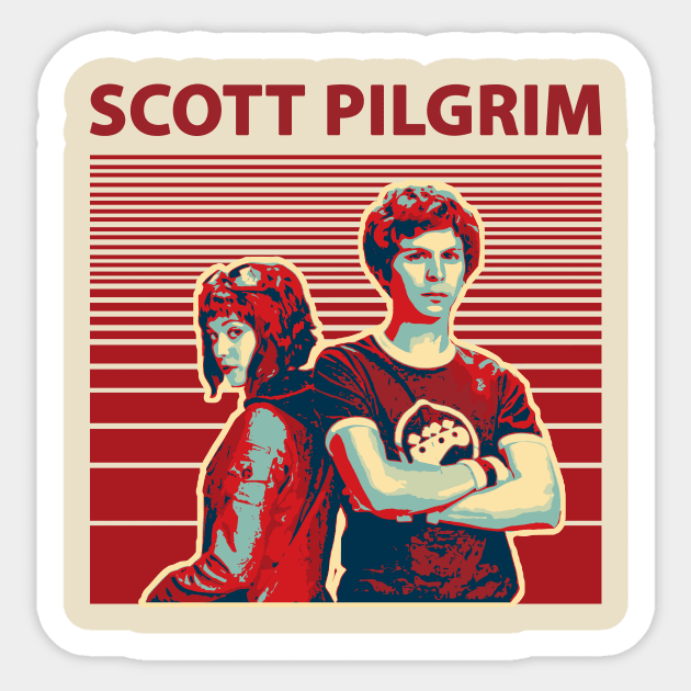 scott pilgrim vs the world vintage Sticker by clownescape